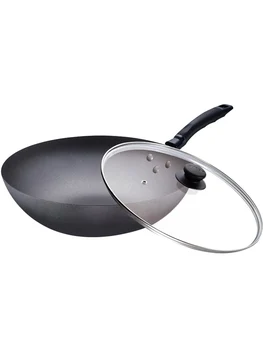 

Home Large Iron Pot Old Cast Iron Wok Induction Cooker Gas Universal Uncoated Pig Iron Wok
