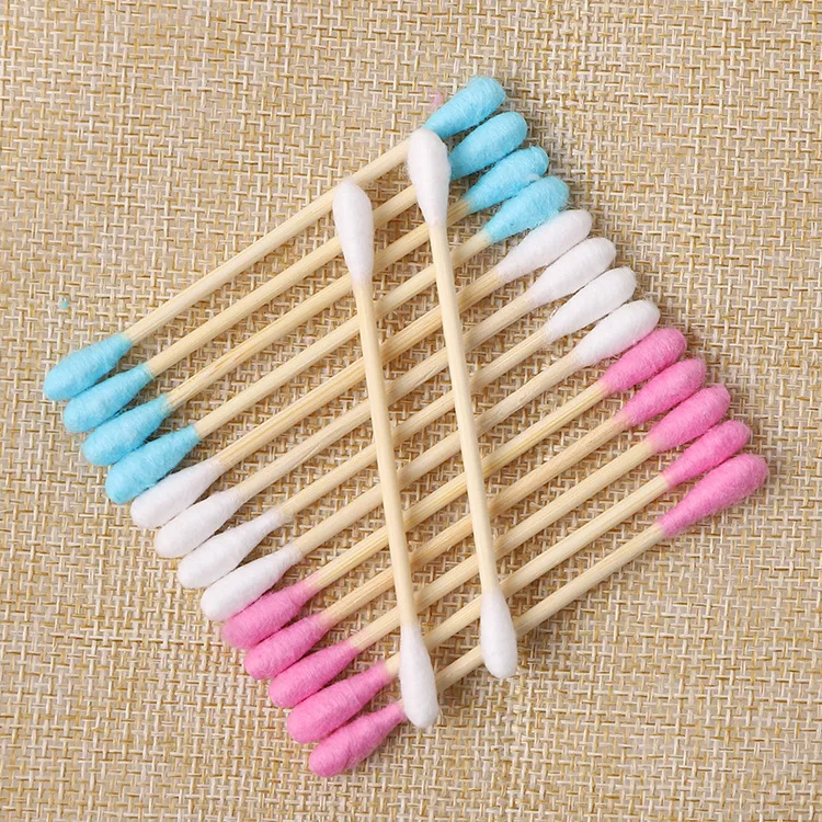 500PCS / SET Baby Cotton Swab Stick Head Ear Bud Cleaning Tool New Five-star Boxed Double-head Colored Cotton Swab