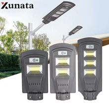 Светодиодный светильник на солнечной батарее 20 Вт 40 Вт 60 Вт PIR датчик движения Солнечный уличный светильник супер яркий водонепроницаемый солнечный светильник уличный фонарь для сада
