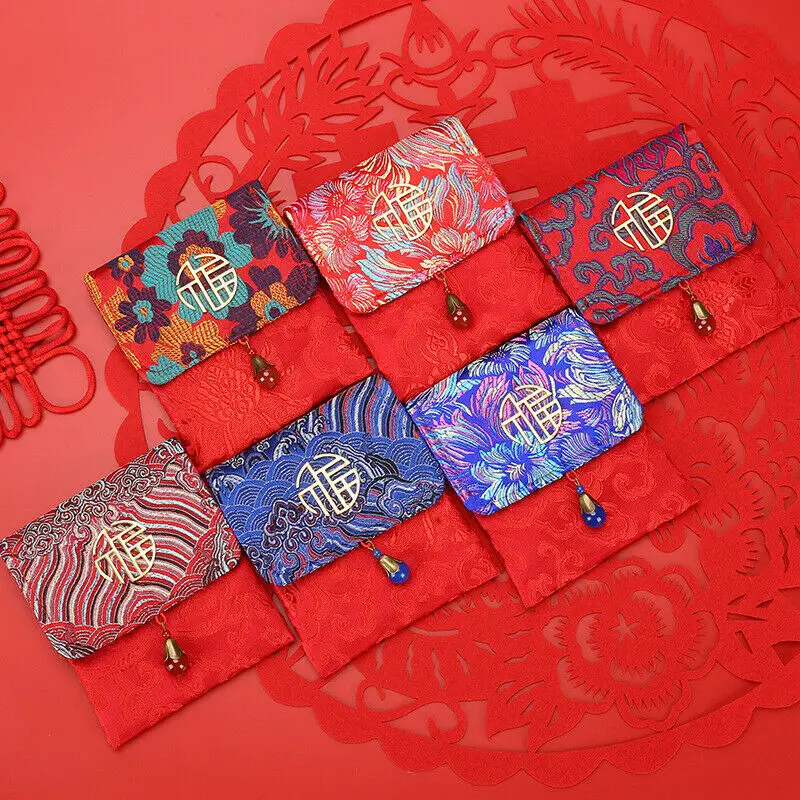 Китайский новый год красная фотография сумка для денег HongBao винтажные Кошельки
