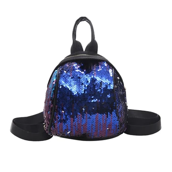 

Trend Sequin Shoulder Bag Female Casual Bag Personality Fashion Travel Backpack Blue