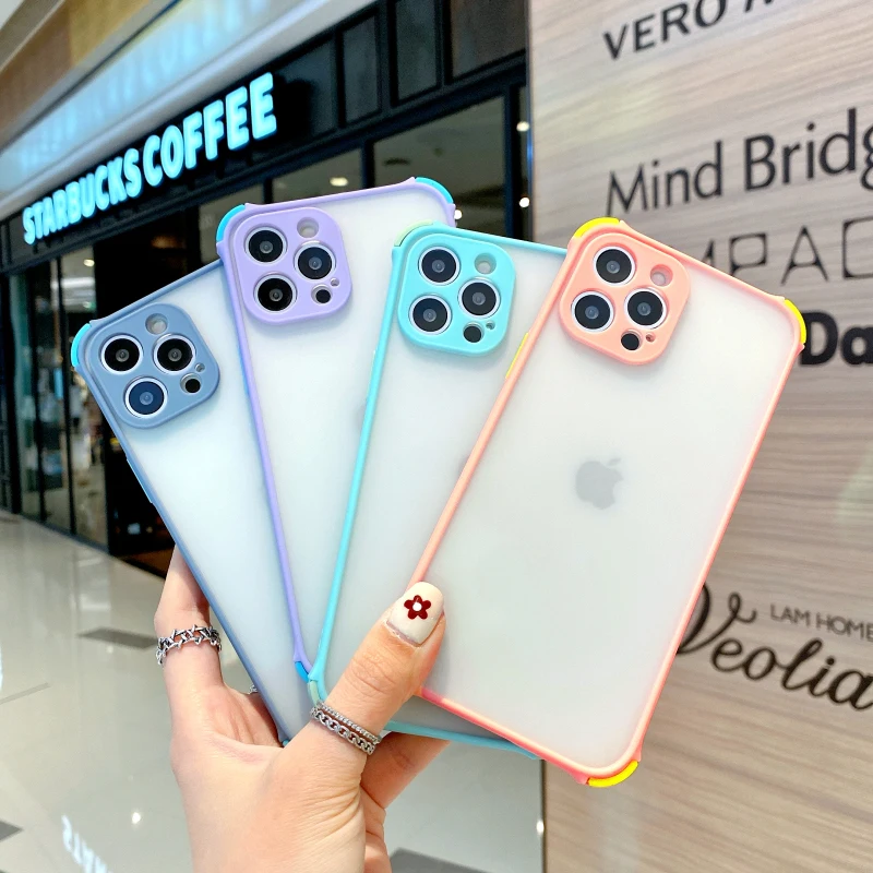 Fashion Matte Transparent Candy Colors Phone Case For Xiaomi Redmi POCO Note 9S X3 9 NFC Pro Max Anti Fall Protection Case Cover
