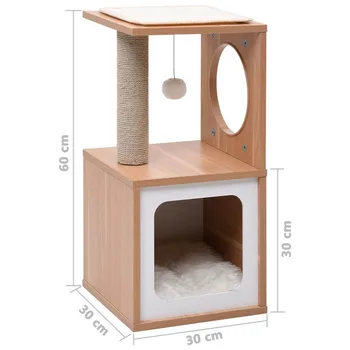 

Cat Tree Multilevel and Luxury Cat Towers 7cm Column with 2 Condos Spacious Perches Scratching Post Dangling Balls and Ramp