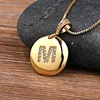 Fashion 26 Letters Pendant Necklace For Woman Girls Cute Gold Color Copper Zircon Round Necklace Fine Party Wedding Jewelry ► Photo 1/6
