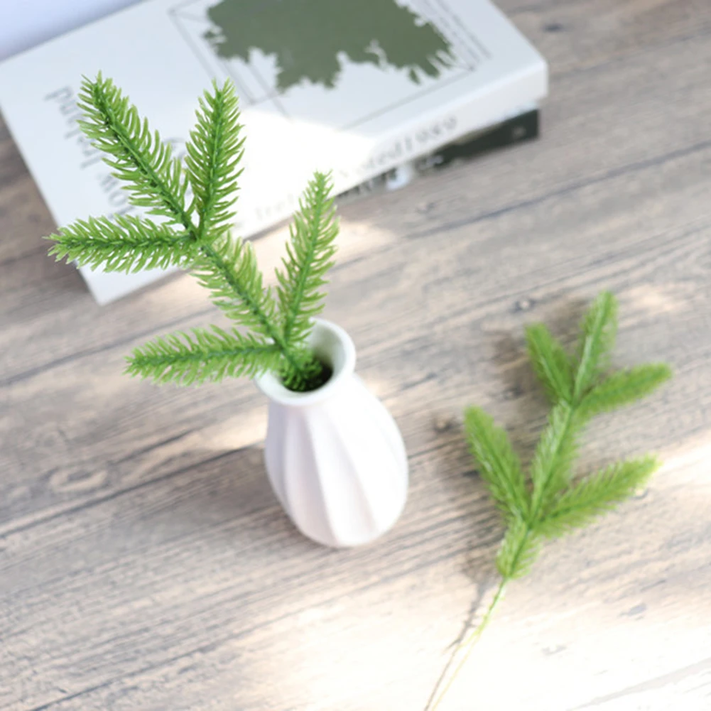 Искусственные зеленые сосновые иглы для свадьбы рождественские украшения