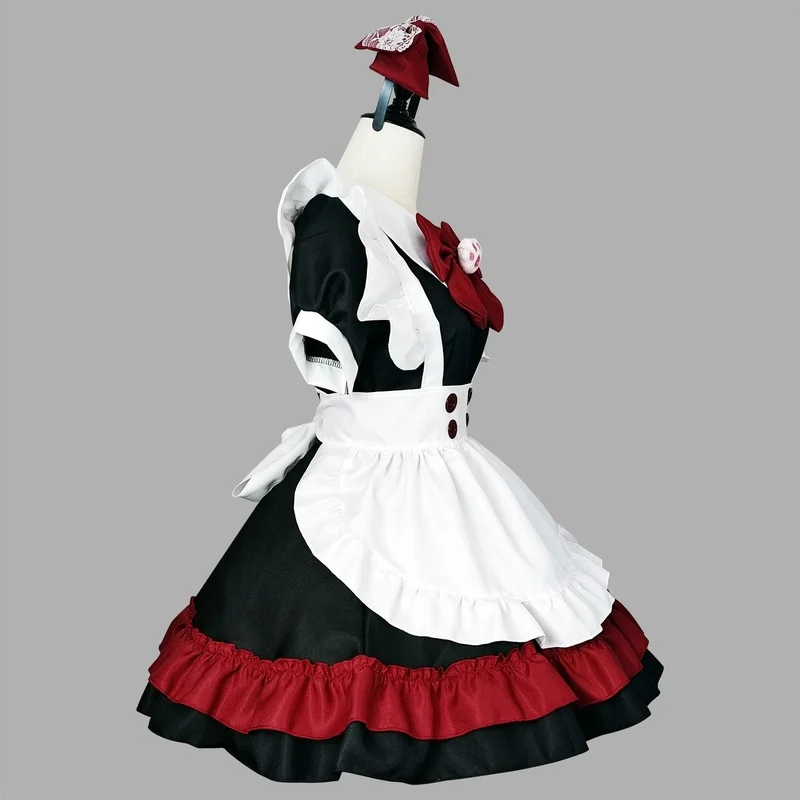 Cosplay Costume Halloween Anime Cosplay Maid Costumes Women Black Red Animation Show Little Evil Maid Role Play Outfits sexy Lingerie Dress