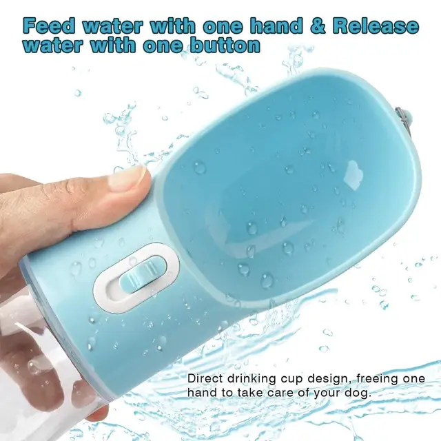 Dog Water Bottle Portable Pet Drinking/Feeder Bowl. Perfect For Travel! 3