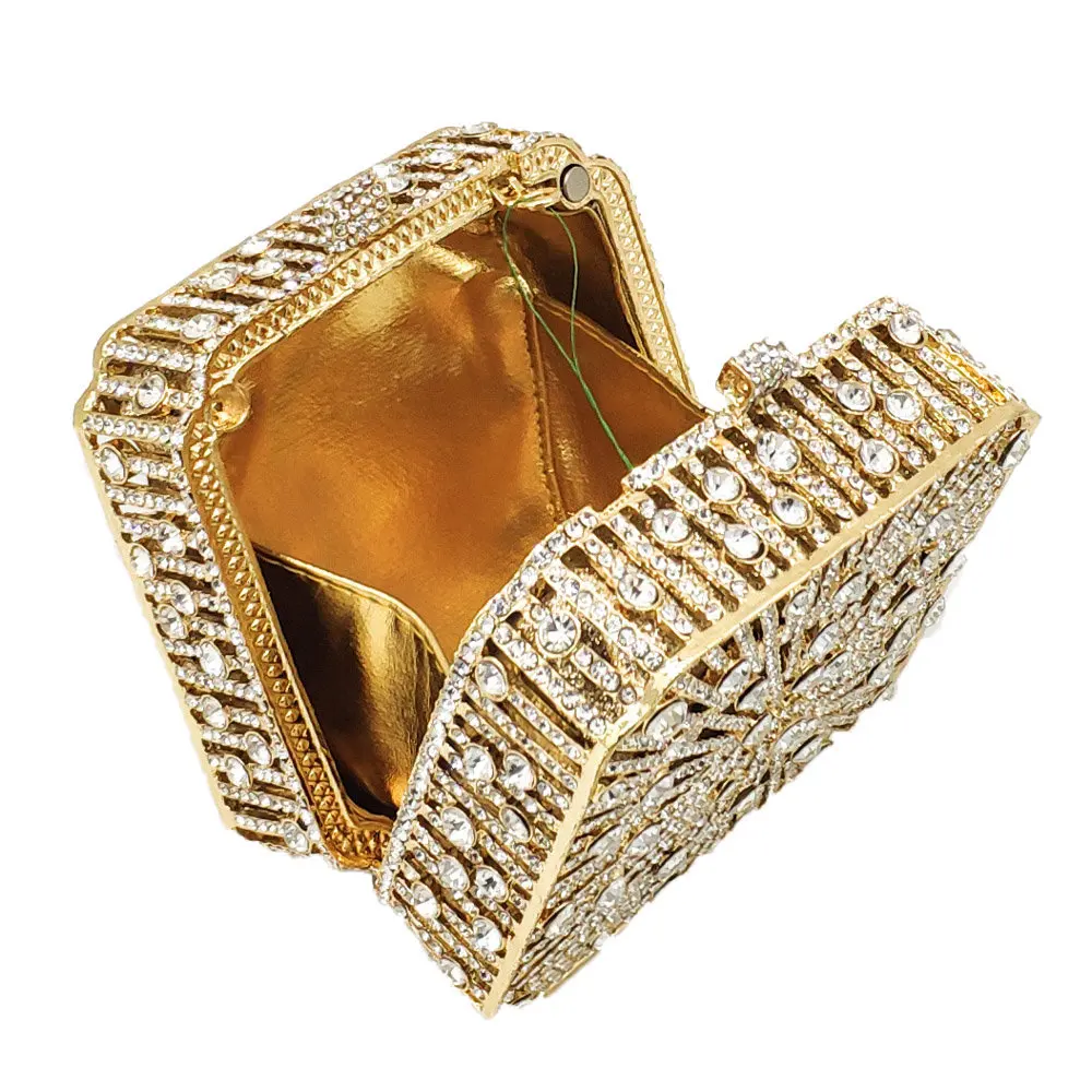 حقيبة السهرة النسائية المبهرة من الكريستال، صندوق...