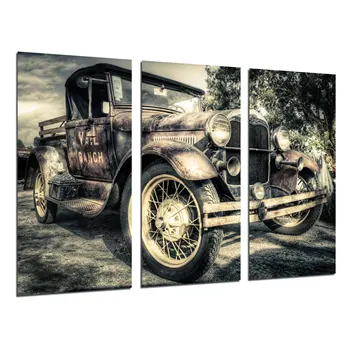 

Antique car Ford Vintage Car, photo print on wood, modern picture decorative 26540