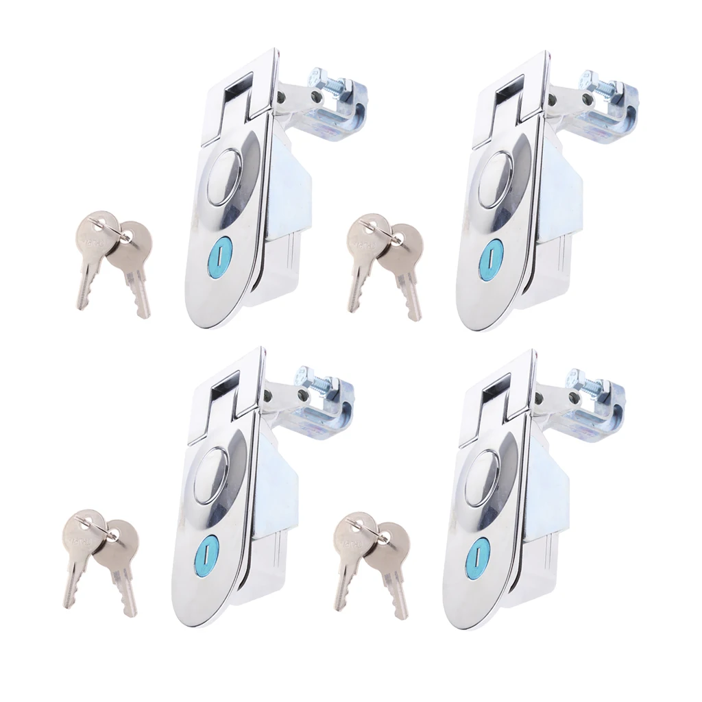 4x Compression Locks Latch Handle With Keys - LARGE Horsebox Toolbox Camper Trailer Truck 4WD