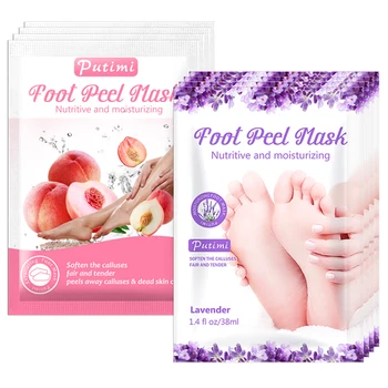 

PUTIMI 2pairs Foot Mask for Legs Dead Skin Remover Calluses Exfoliating Foot Mask for Pedicure Socks Nourishing Peel Foot Patch