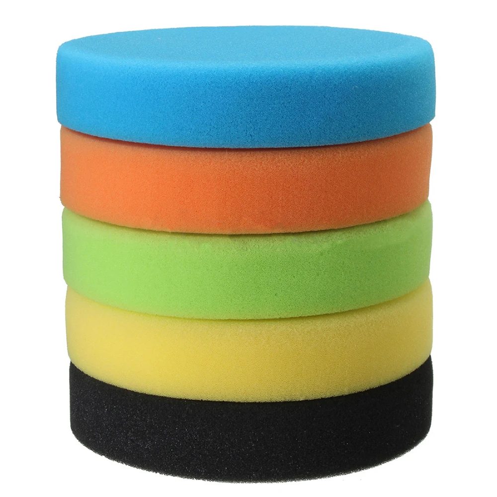 5 Pieces Buffing Pads Set 150mm/5 Inch Car Foam Drill Polishing Pad Sponge Wheel Set Kit Power Tool Car Polisher Accessories tool polishing pad head buffing wheel compounding fittings foam for car parts polishing sponge head 14mm thread