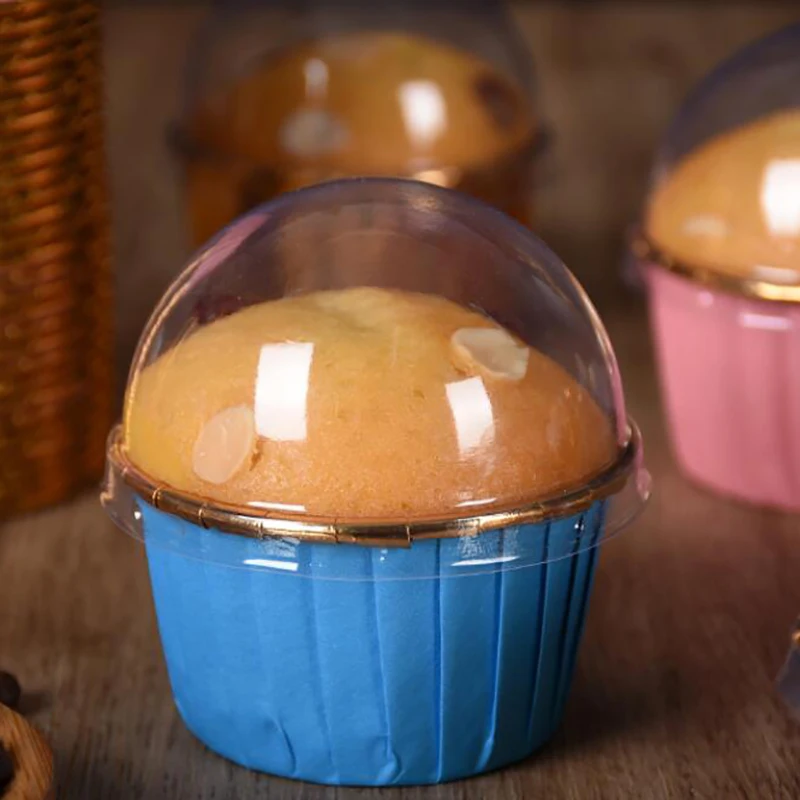 50Pcs 3803 Paper Gold Silver Cupcake Liner Lid Cover Baking Cups Tray Case Wedding Muffin Cup | Дом и сад