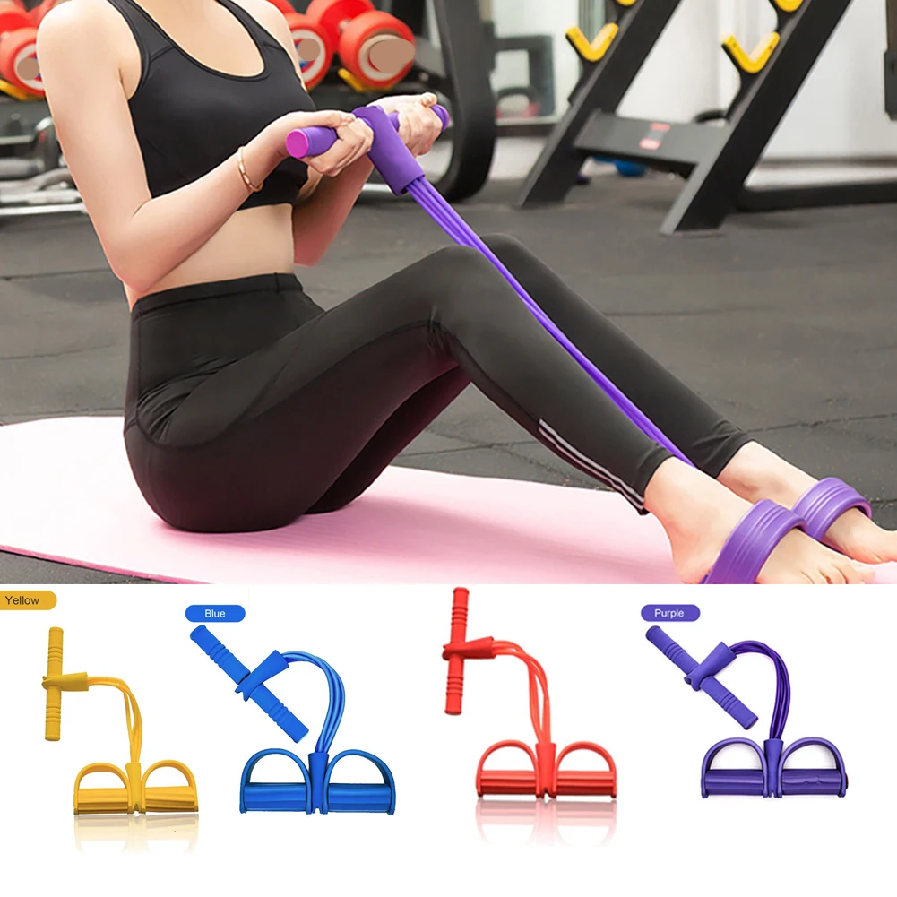 

Home Fitness 4 Tube Resistance Bands Latex Pedal Exerciser Sit-up Pull Rope Expander Elastic Bands Yoga equipment Pilates Worko