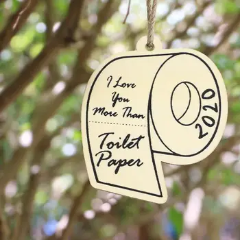 

10PC/pack DIY Wooden 2020 Christmas Commemorative Toilet Paper Pendant Personalized Home Small Pendant Decor