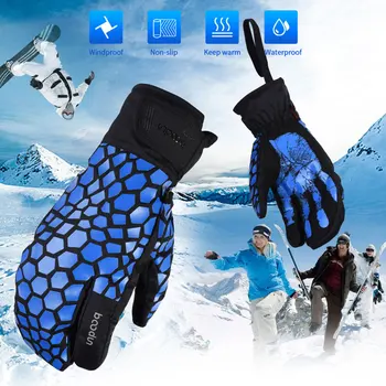 

1 Pair Snowmobile Outdoor Winter Warm Climbing Sports Waterproof Ski Gloves Riding Thickened Snowboarding Mittens Full Finger