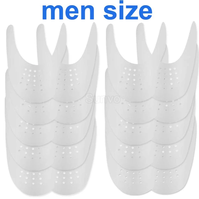 10 Pair Shoes Anti Crease Protector for Sneakers Toe Caps Anti Fold Protection Shoe Stretcher Support Dropshipping and Wholesale White - Men size