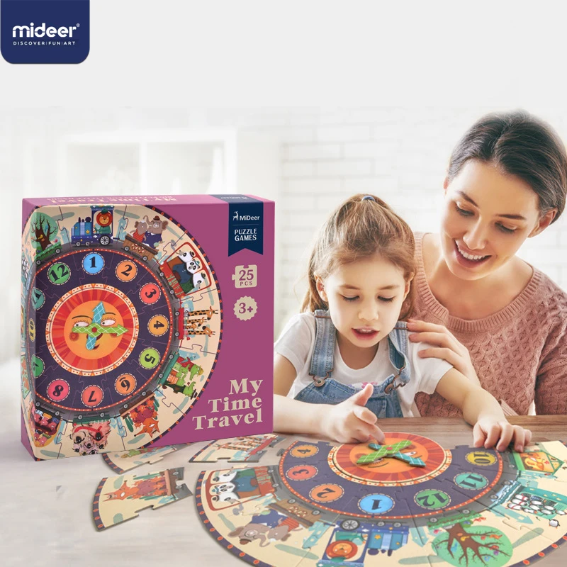 

MiDeer 25PCS Baby Puzzle Digital Clock Paper Puzzles for Kids Educational Puzzle for Children Kids Toy Cartoon Gifts Puzzle Box