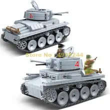 100082 535pcs ww2 military lt-38 german light tank soldier weapon world war ii weapon building blocks Bricks Toy