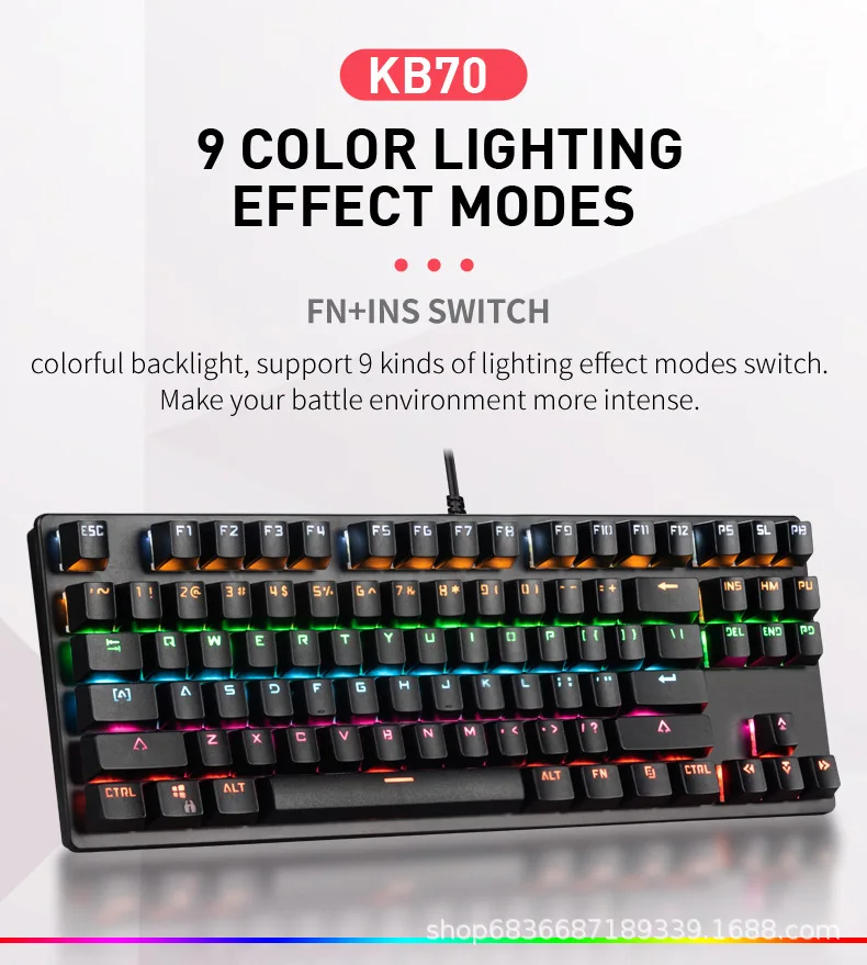 rgb mix backlit interruptor azul 87key teclado