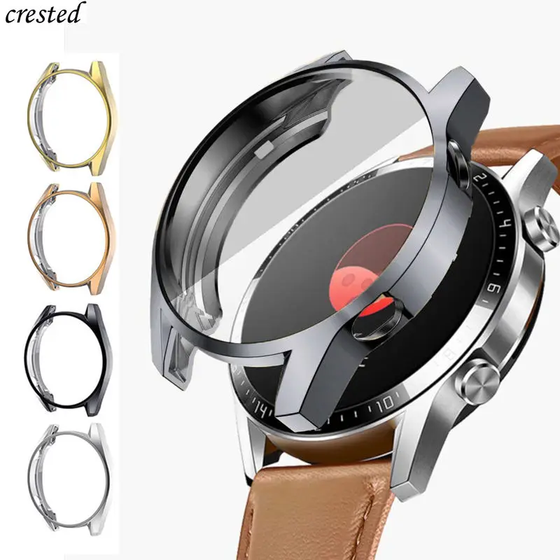 

TPU Case for HUAWEI watch GT 2 46mm strap band soft Plated All-Around Screen Protector cover bumper huawei Watch 2 pro/GT2 46 mm
