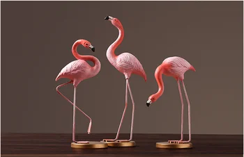 

Nordic flamingo home decoration resin decoration living room wine cabinet TV cabinet decoration