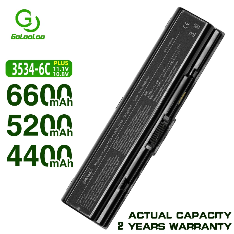 Golooloo 6 ячеек Батарея для Toshiba PA3534U 1BRS PA3533U 1BAS спутникового A300 A200 L300 L450D A500 A205 A210