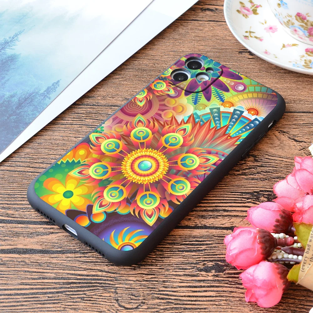 

For iPhone Colorful Abstract Print Soft Matt Apple iPhone Case