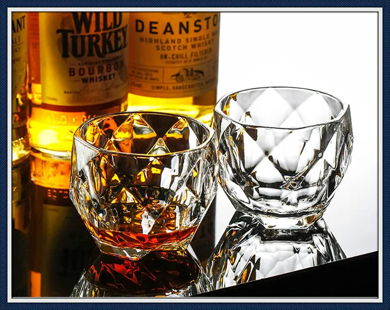 Новое алмазное стекло для виски, пивное стекло 300-400 мл, стеклянная чашка для водки из стекла, оборудование для питья, домашний Подарочный винный набор, стекло, 2 шт. в комплекте
