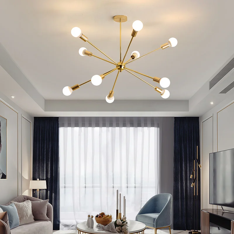 

Modern LED Chandelier Lamp For Living Room Bedroom Kitchen Nordic 6/10/12 Heads Decorative Gold Ceiling Hanging Light Fixture