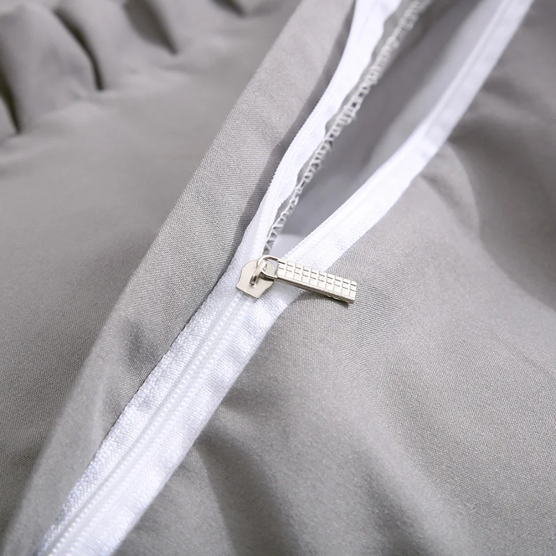 Корейский шлифование 4 предметов Верхняя одежда со складками и кружевами чистый и элегантный серый набор для двуспальной кровати наволочка