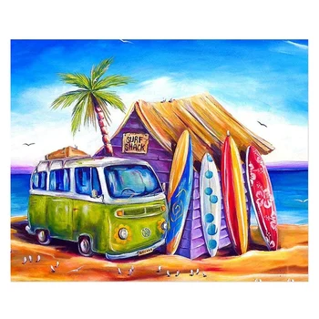 

Oil Painting Paint Digital Kit Painting Art Crafts Home Wall Decoration Surf Entertainment House 40X50cm