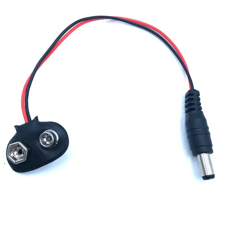 

10pcs/lot DC 9V Battery Buckle Experiment Power Connection Line For Arduino DC2.1MM Power Plug 9V battery buckle Connector Line