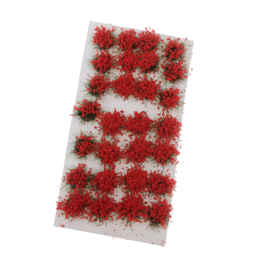 28 Pieces Static Grass Tuft 8mm Self Adhesive Flower Tufts Grass Railway Artificial Grass Modeling Wargaming Terrain Model