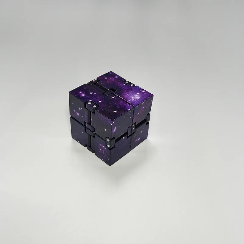 7 цветов креативный бесконечный куб магический куб для снятия стресса офисный флип кубическая головоломка стоп снятие стресса игрушки для детей с синдромом аутизма - Цвет: Purple Starry Sky