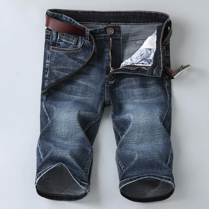 Мужские джинсовые шорты летние новые стильные тонкие эластичные обтягивающие короткие джинсы Мужская брендовая одежда черный синий 28-40