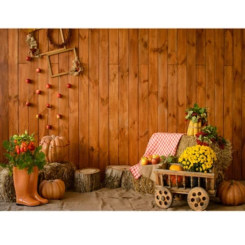

Thanksgiving Backdrop Autumn Farm Barn Pumpkin Hay Baby Shower Photography Background For Photo Studio Vinyl Photophone Shoot