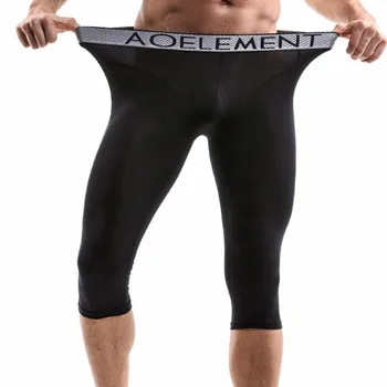 

Ligthweight Unlt Soft Modal Men Underwear Sports Long Leg Boxer Black Quick-drying Cropped Pants Man Boxershorts Seamlss Summer