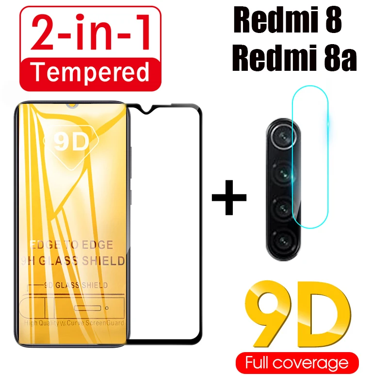 Закаленное стекло 2-в-1 9D для Redmi 8 8A защитная пленка объектива камеры Защитное Xiaomi