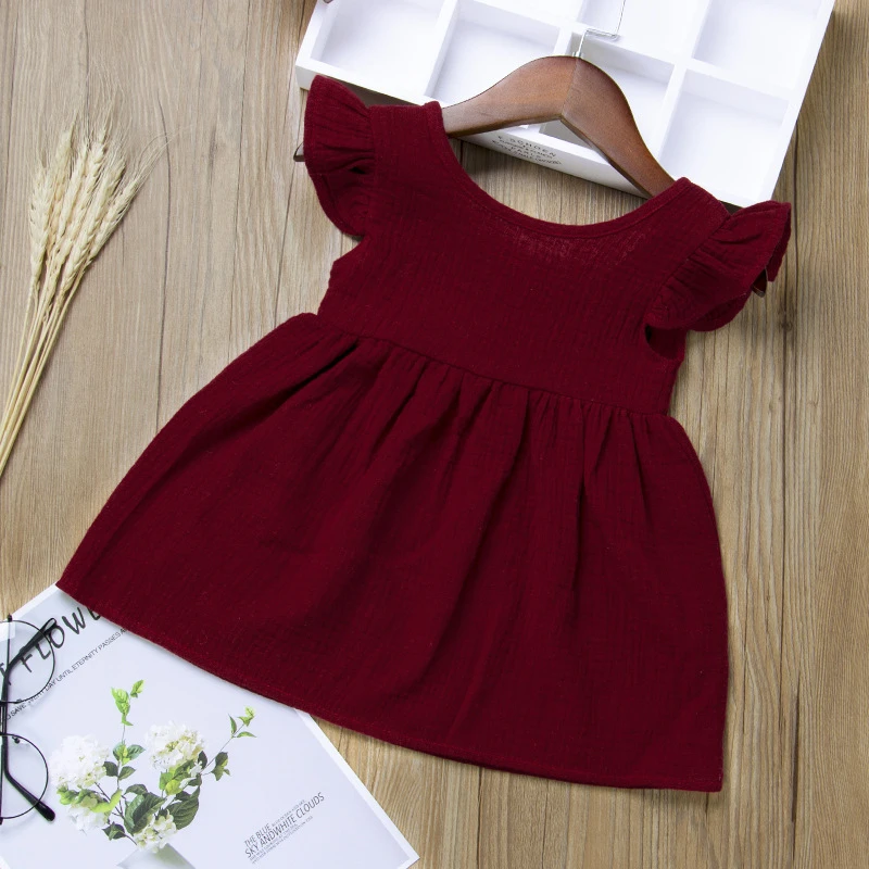 wine red baby dress