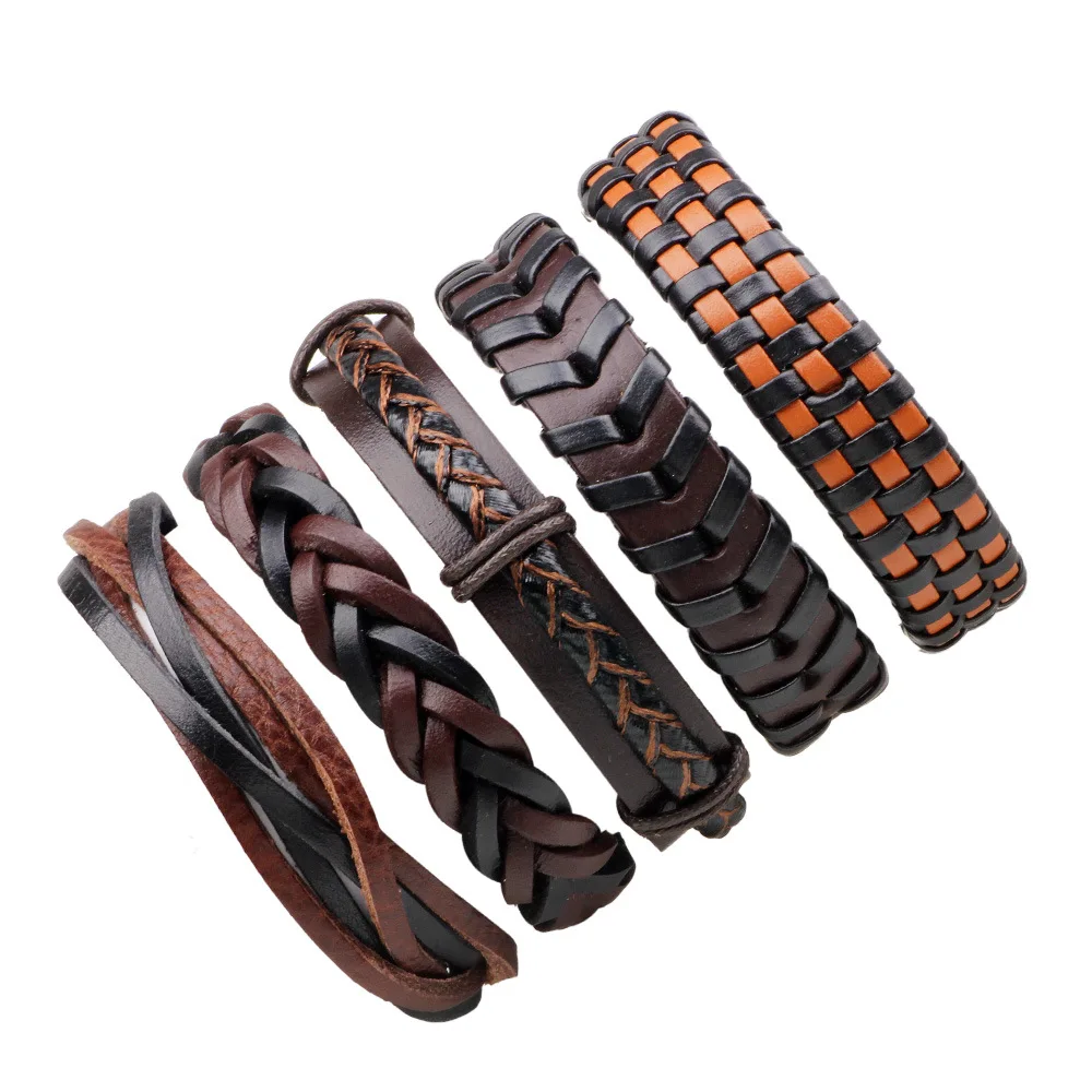Дизайн, винтажный Многослойный кожаный браслет, мужской модный гламурный ювелирный браслет, браслет на руку, подарок дружбы - Окраска металла: PS332