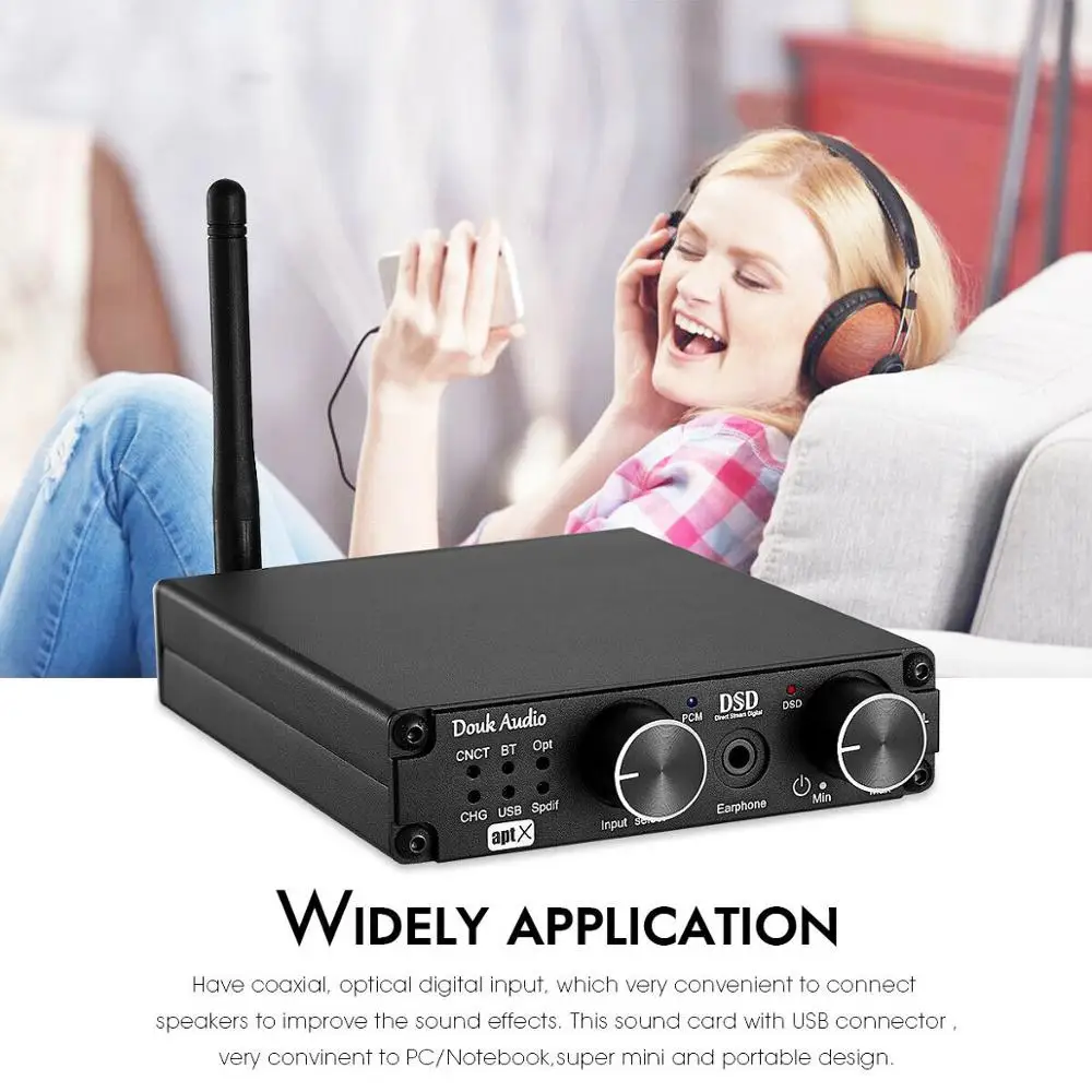 Мини Bluetooth 5 0 USB XMOS DAC DSD256 PCM384K Декодер Усилитель для наушников приемник APTX