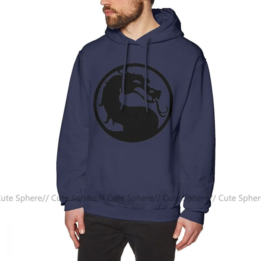 Mortal Kombat Толстовка Mortal Combat толстовки XXL длинный пуловер Толстовка стильная красная уличная хлопковая Теплая мужская Толстовка - Цвет: Navy Blue