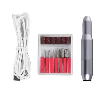 

USB Electric Manicure Nail Drill Tools Low Noise With 6 Grinding Heads + 6 Drill Bits Whosale&Dropship