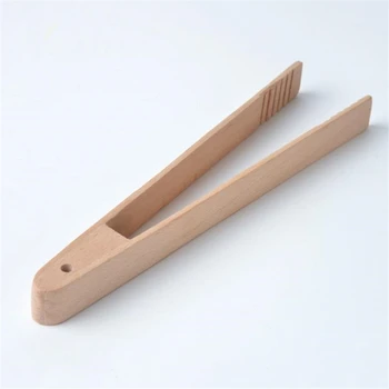 

1Pc Bamboo Food Tongs Kitchen Utensils Buffet Cooking Tools Anti Heat Bread Clip Pastry Clamp Barbecue Kitchen Tongs