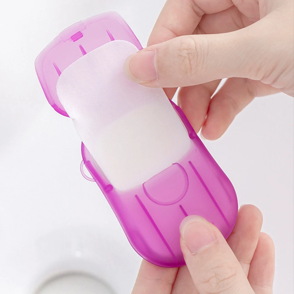 

20pcs Mini Disposable Soap Paper Travel Soap Paper Washing Hand Bath Clean Scented Slice Foaming Box