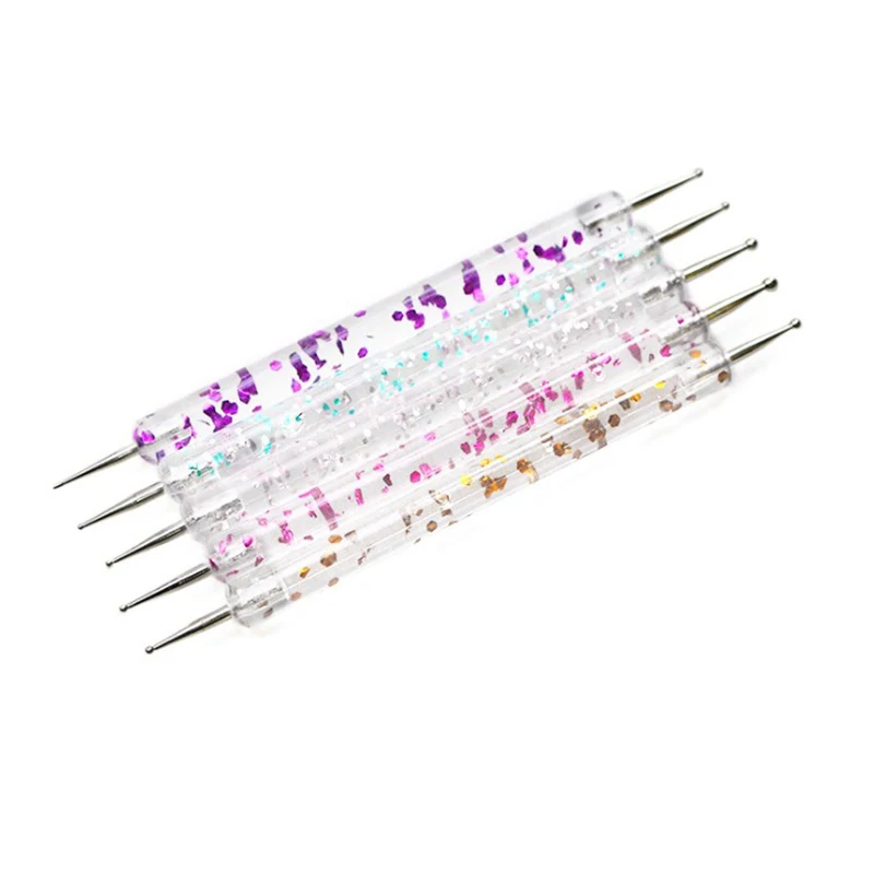 Nail Art Dotting Pens 5pcs Nail Art Dotting Pens 2 Ways Drill Point Tools Dot Marbleizing Painting Drawing Polish