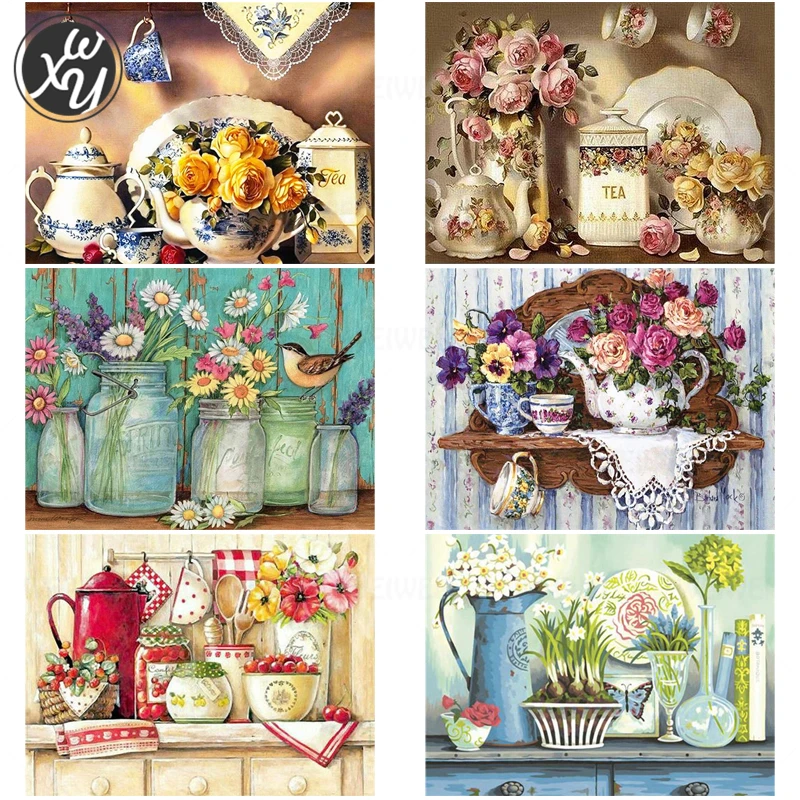 

Цветочная ваза, алмазная живопись, алмазная вышивка, Цветочная алмазная живопись, Набор для вышивки алмазами, алмазная живопись, аксессуары, полная дрель, Декор