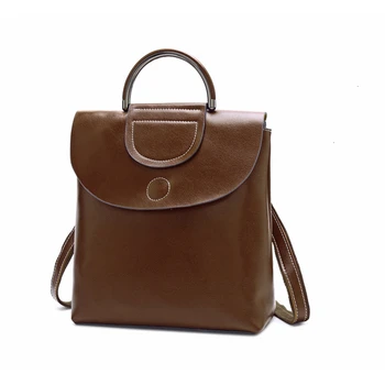 

Backpack women split leather bagpack black color female travel backpack school bags for teenage girls shoulder hand bags mochila