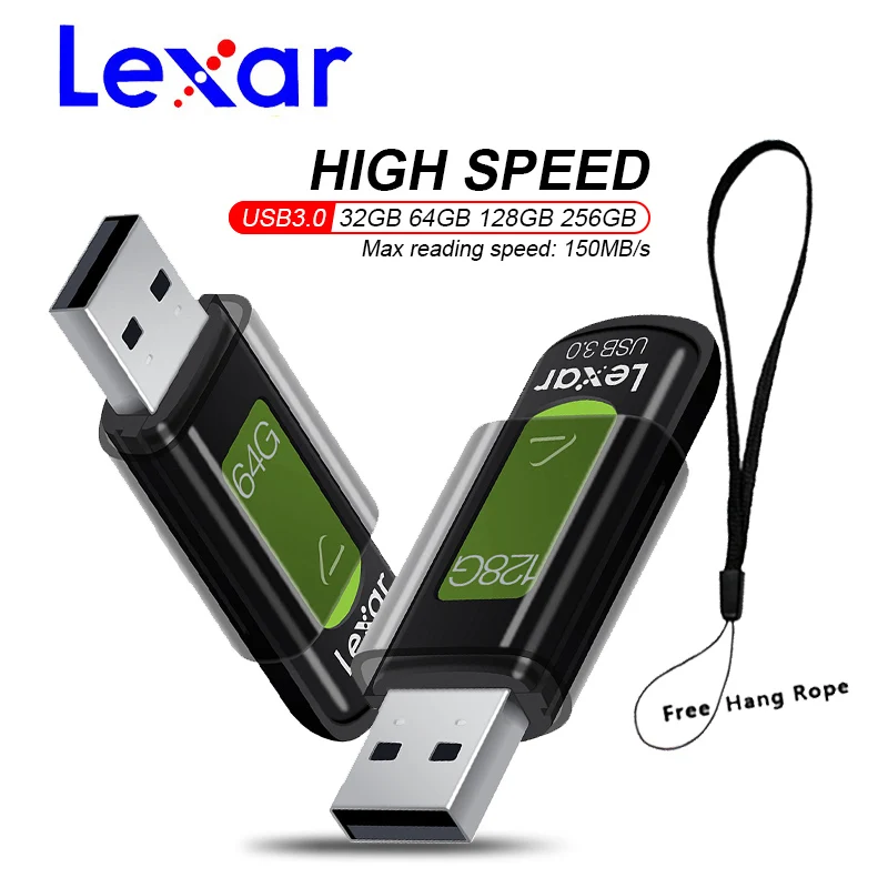 Флешка Lexar JumpDrive S57 мини накопитель на 32 ГБ 64 128 256 карта памяти для ПК/Mac|USB